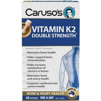 Caruso's Vitamin K2 Double Strength 60 Capsules - GimmeNow