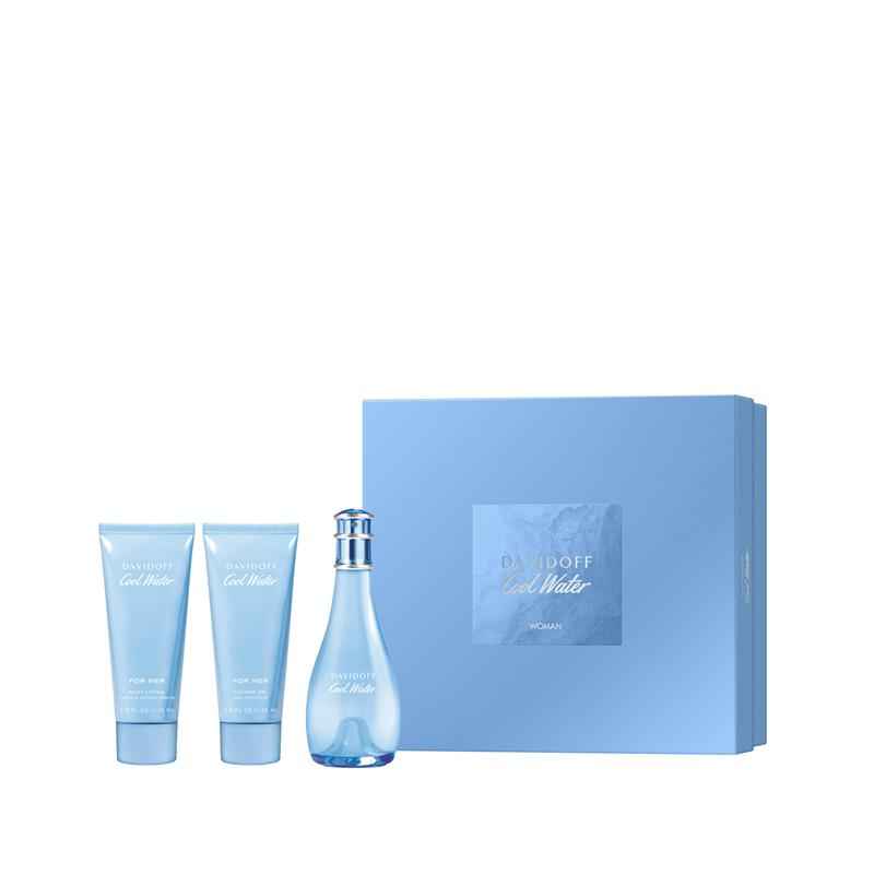 Davidoff Cool Water Women Eau de Toilette100ml + Shower Gel 75ml & Body Lotion 75ml Set