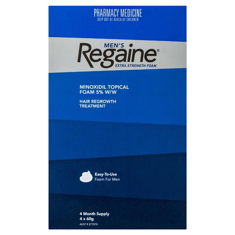 Regaine Men's Extra Strength Minoxidil Foam Hair Regrowth Treatment 4 x 60g - GimmeNow