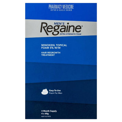 Regaine Men's Extra Strength Minoxidil Foam Hair Regrowth Treatment 4 x 60g - GimmeNow