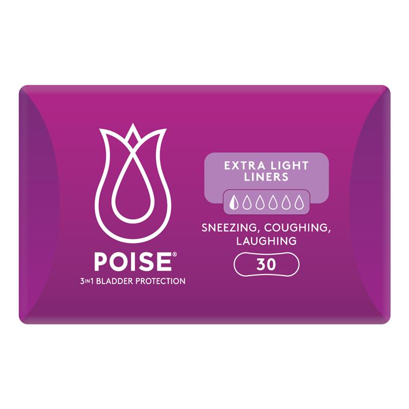 Poise Extra Light Liner Bulk 30 Pack