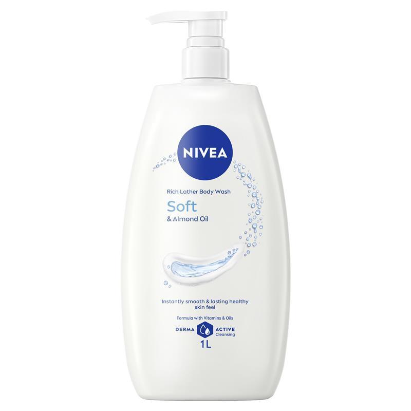 NIVEA Soft & Almond Oil Rich Body Wash 1L