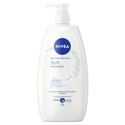 NIVEA Soft & Almond Oil Rich Body Wash 1L