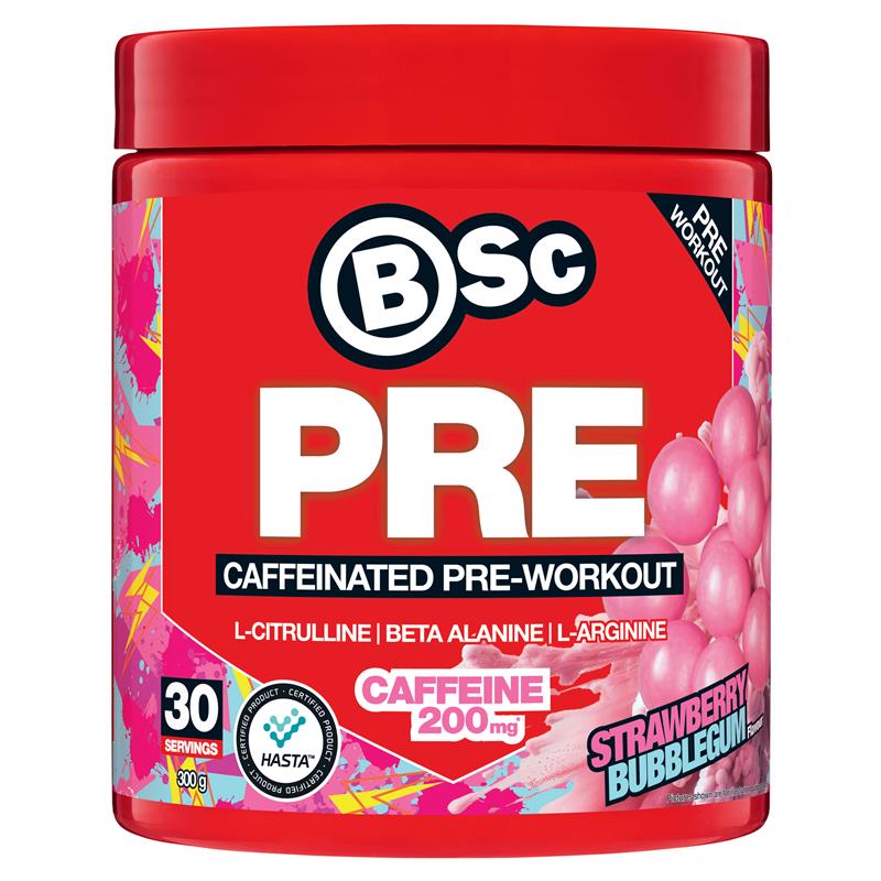 BSc PRE Caffeinated Pre-Workout Strawberry Bubblegum 300g
