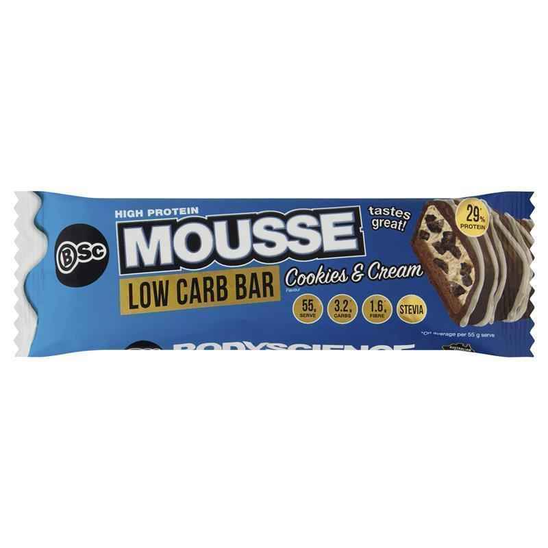 BSc High Protein Low Carb Mousse Protein Bar Cookies & Cream 55g
