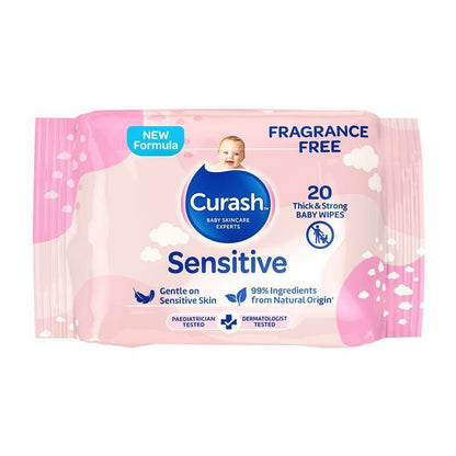 Curash Babycare Fragrance Free Wipes 20
