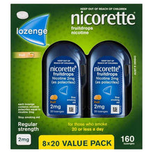Nicorette Quit Smoking Regular Strength Nicotine Lozenge Fruitdrops  8 x 20 Pack