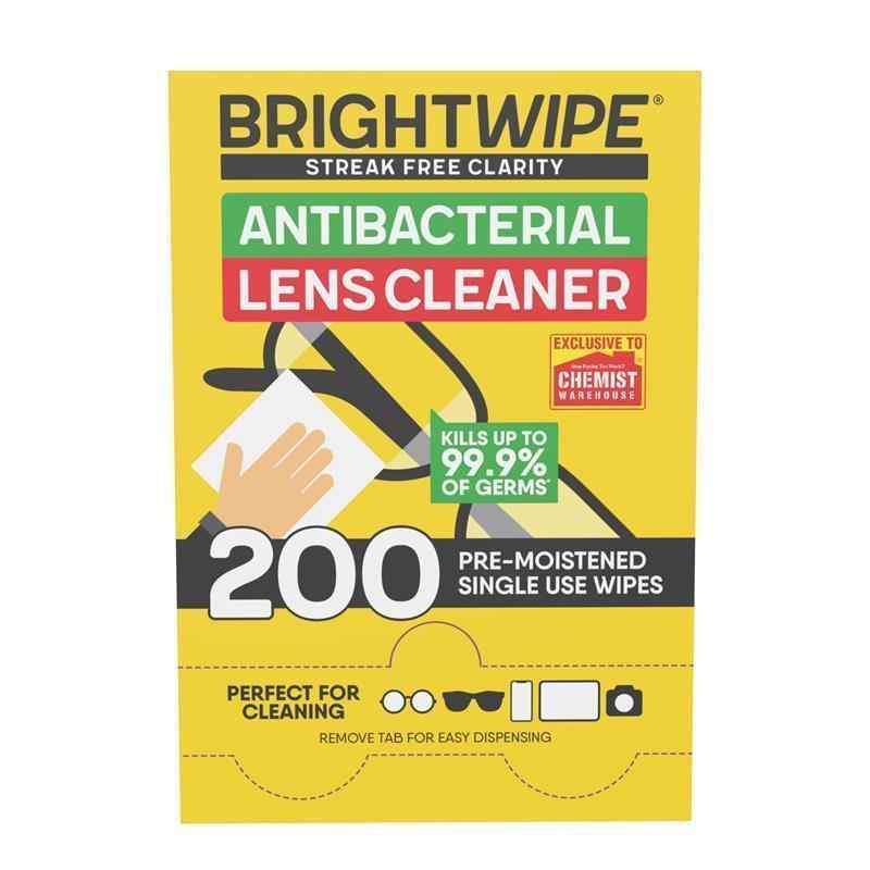 BrightWipe Lens Cleaning Wipes 200 Pack Exclusive Size
