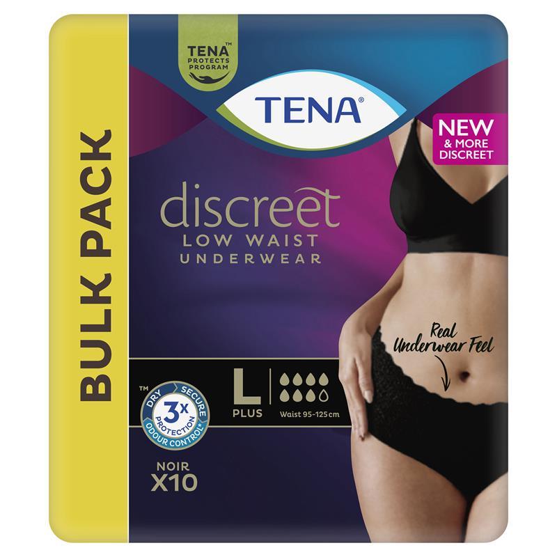 Tena Pants Discreet Black Large 10 Pack