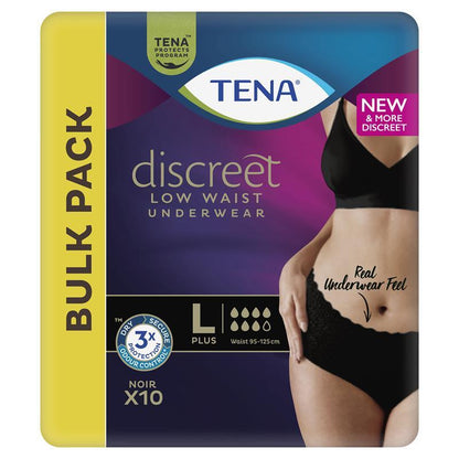 Tena Pants Discreet Black Large 10 Pack