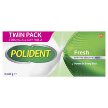 Polident Denture Adhesive Cream Fresh Mint 2x60g Pack Exclusive Size