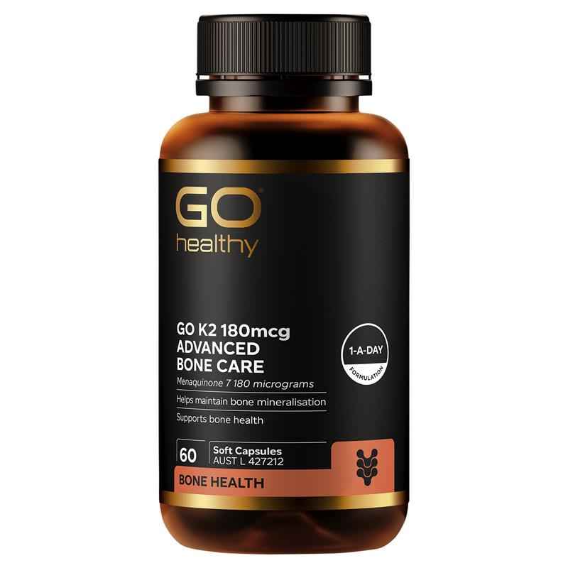 Go Healthy K2 180mcg Advanced Bone Care 60 Soft Capsules Exclusive Size