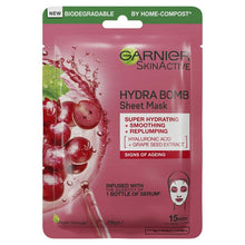 Garnier Hydra Bomb Hyaluronic Acid + Grape Seed Anti Ageing Sheet Mask - GimmeNow
