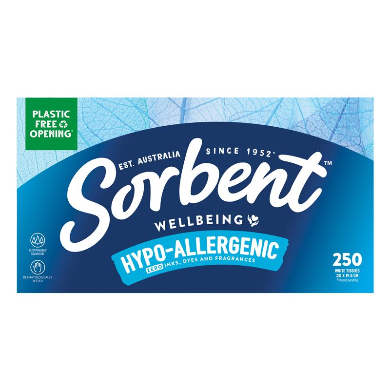 Sorbent Facial Tissues Soft White 250 Pack