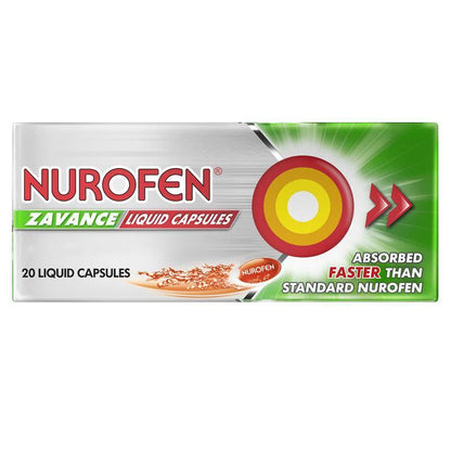 Nurofen Zavance Fast Pain Relief Liquid Capsules 200mg Ibuprofen 20 pack