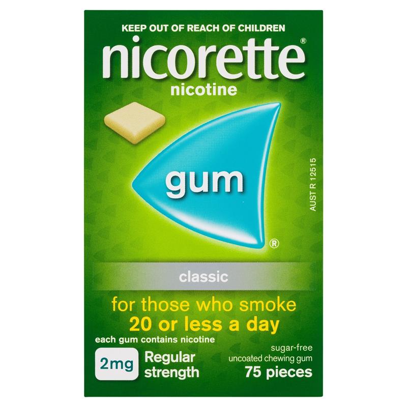 Nicorette Gum 2mg Classic 75 Pieces