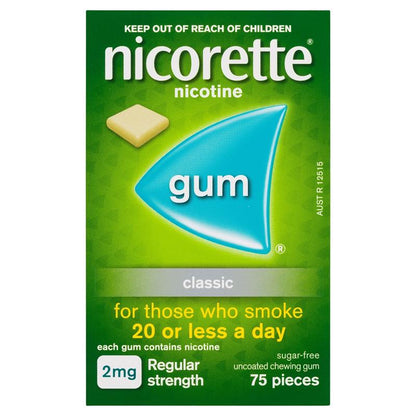 Nicorette Gum 2mg Classic 75 Pieces