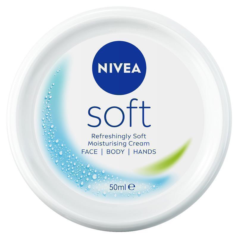 NIVEA Soft Moisturiser Cream Face Body Hands 50ml