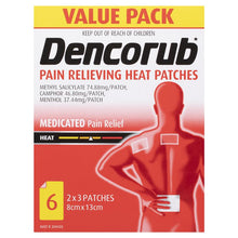 Dencorub Pain Relieving Heat Patches Value 6 Pack