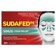Sudafed PE Sinus + Pain Relief Tablets 48 Pack