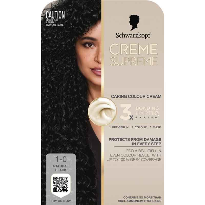 Schwarzkopf Creme Supreme Permanent Natural Black 1-0