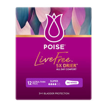 Poise LiveFree Incontinence Pads Super No Wings 12 Pack