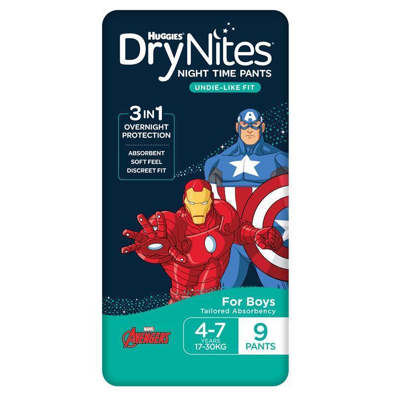 DryNites Night Pants Boy 4-7 Years (17-30kg) 9 Pack