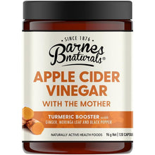 Barnes Naturals Apple Cider Vinegar with The Mother Turmeric Boost 120 Capsules
