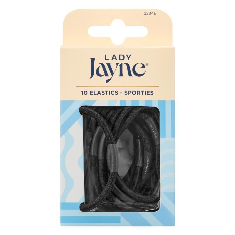 Lady Jayne Super Hold Elastics, Thick, Black, Pk 10