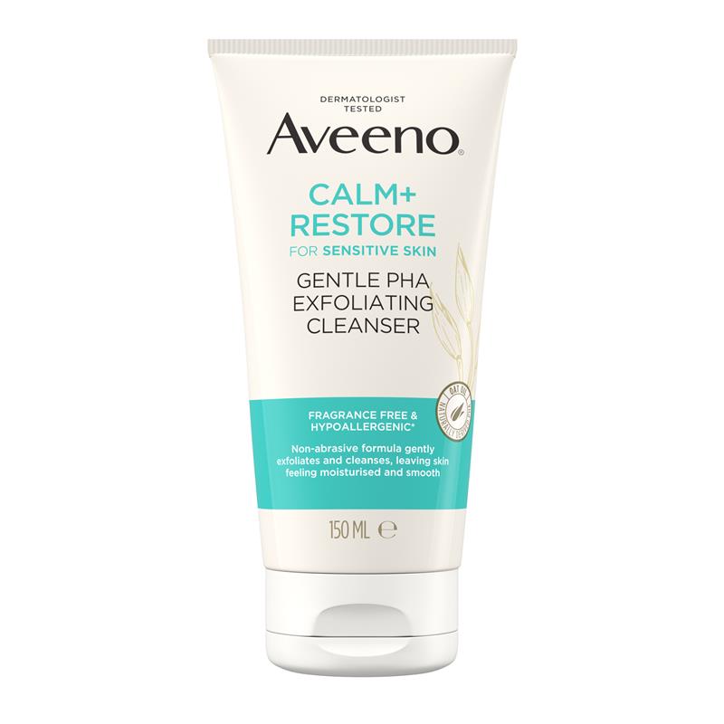 Aveeno Face Calm and Restore Gentle PHA Exfoliating Cleanser 150ml