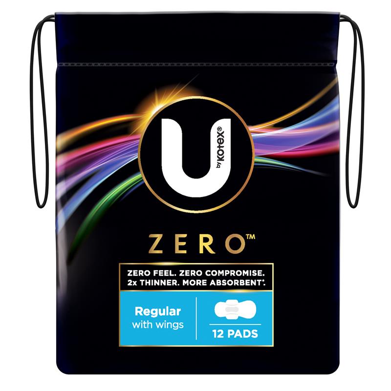U by Kotex Zero Regular Wing 12 Pack