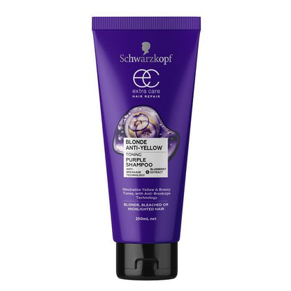 Schwarzkopf Extra Care Blonde Anti-Yellow Toning Purple Shampoo 250ml
