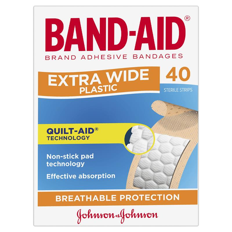 Band-Aid Extra Wide Plastic Strips 40 Pack - GimmeNow