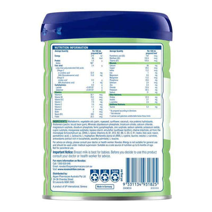 Novalac Allergy Rice Based Infant Formula 0-12 Months 800g New Formula