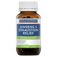 Ethical Nutrients Ginseng 5 Exhaustion Relief 60 Capsules