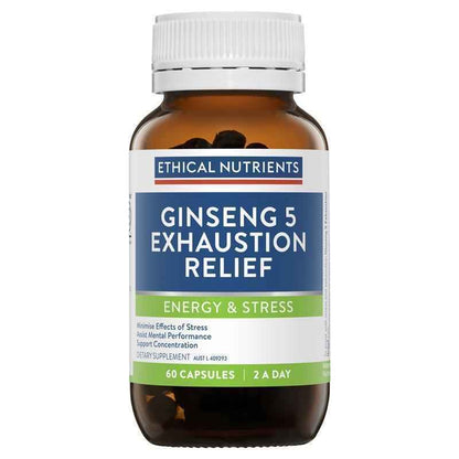 Ethical Nutrients Ginseng 5 Exhaustion Relief 60 Capsules