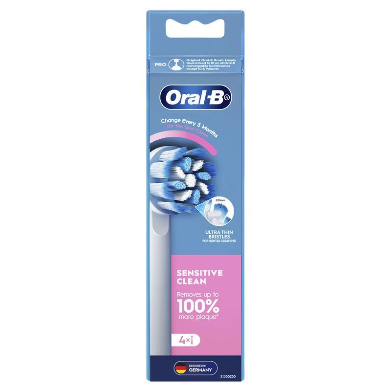 Oral B Power Toothbrush Sensitive Clean Refills 4 Pack