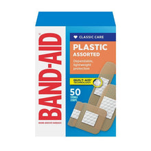 Band-Aid Plastic Strips Assorted Shapes 50 Pack
