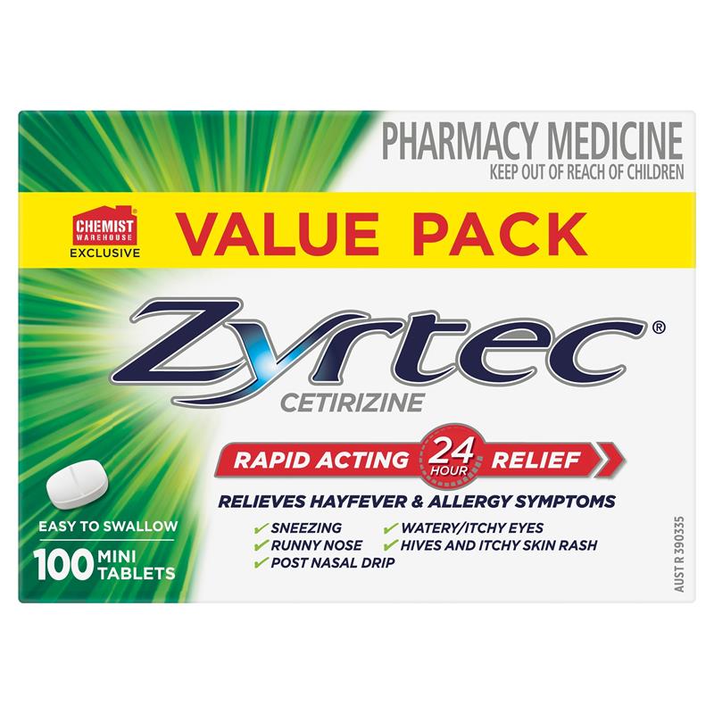 Zyrtec 10mg 100 Tablets Exclusive Size