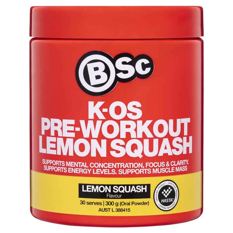 BSc K-OS Pre-Workout Lemon Squash 300g