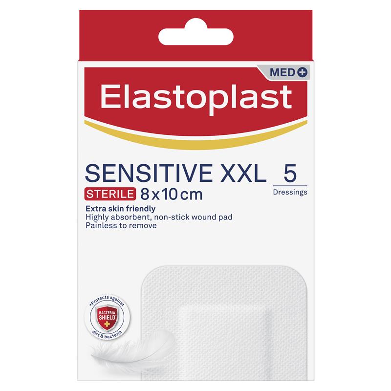 Elastoplast Sensitive Dressing XXL 8x10cm 5 Dressings