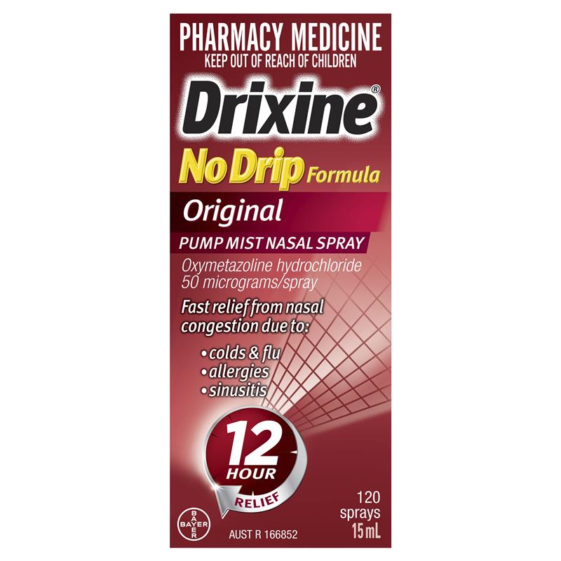 Drixine 12 Hour Relief No Drip Original Nasal Spray 15ml