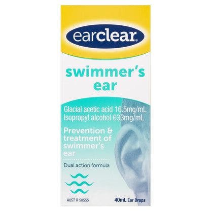 EarClear Swimmer's Ear Drops 40mL – Prevention & Treatment of Swimmer's Ear