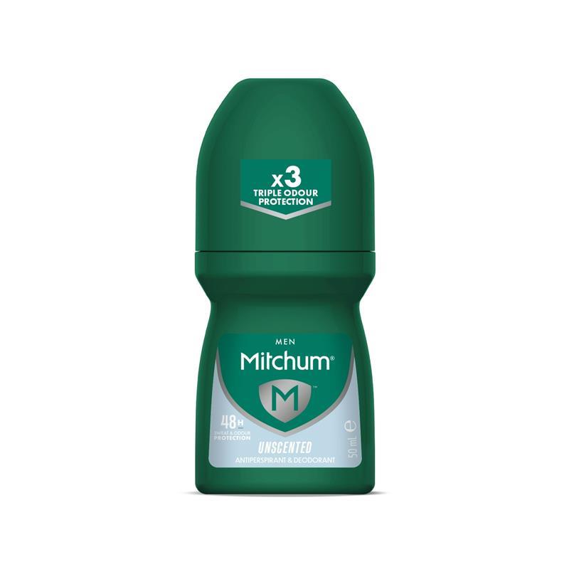 Mitchum for Men Anti-Perspirant Deodorant  Unscented Roll On 50ml