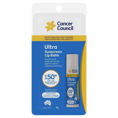 Cancer Council SPF 50+ Ultra Sunscreen Lip Balm 4g