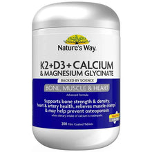 Nature's Way K2+D3 & Calcium + Magnesium Glycinate 200 Tablets Exclusive Size