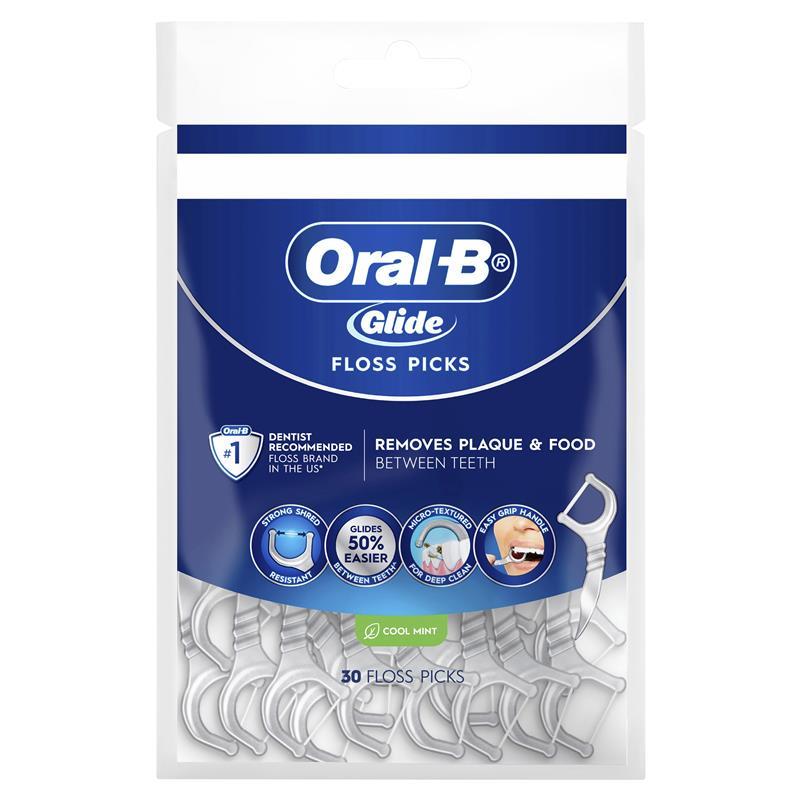 Oral B Floss Picks Glide Cool Mint 30 Pack