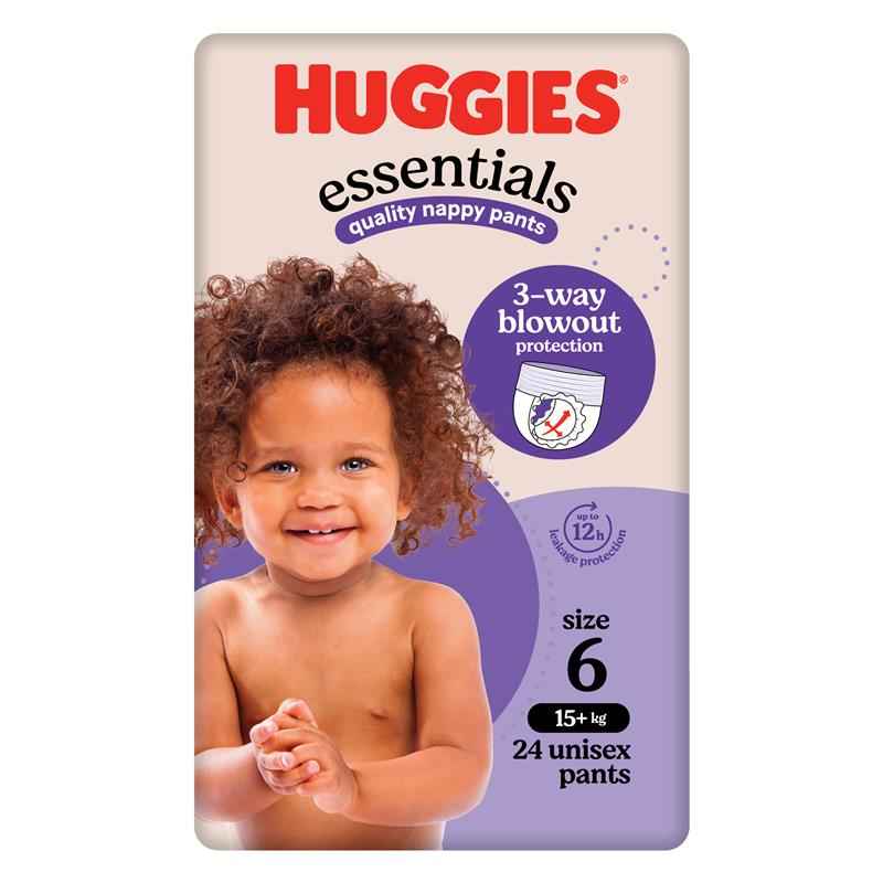 Huggies Essentials Nappy Pants Size 6 15+ kg 24 Pack