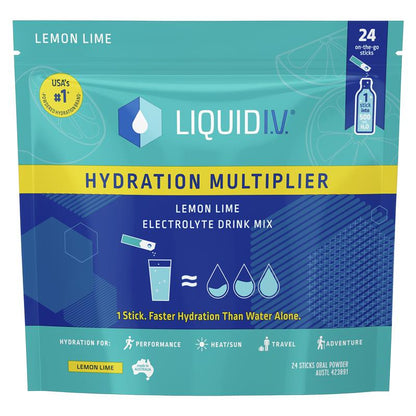 Liquid IV Hydration Lemon Lime 24 Sachets - GimmeNow