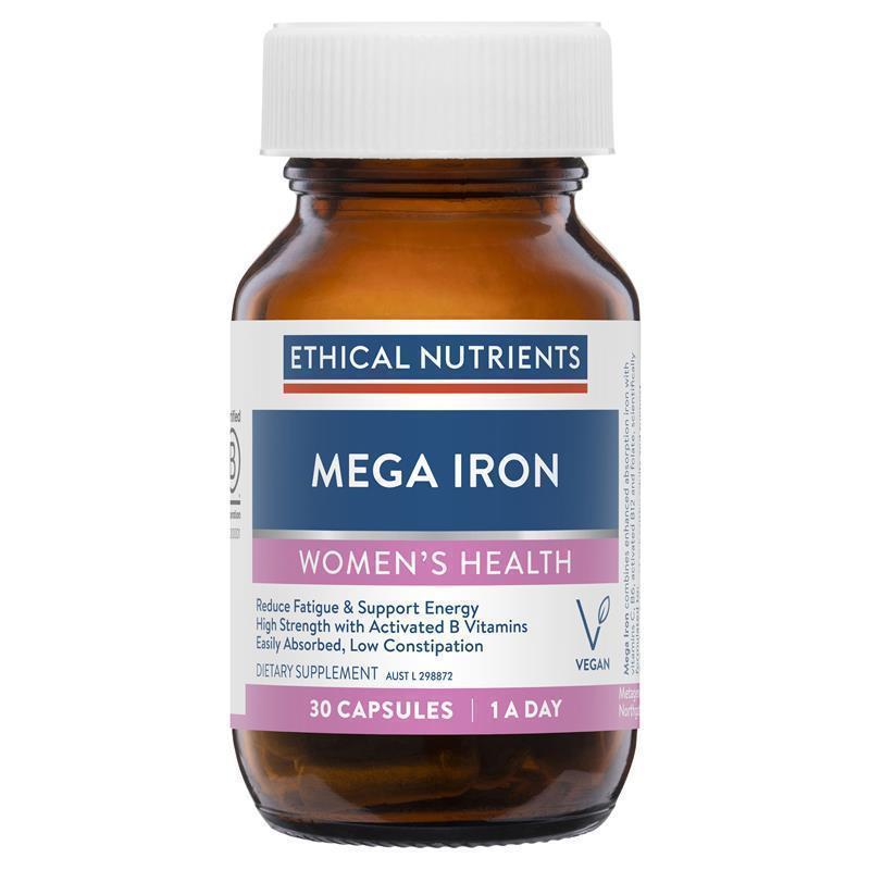 Ethical Nutrients Mega Iron with Activated B Vitamin 30 Capsules